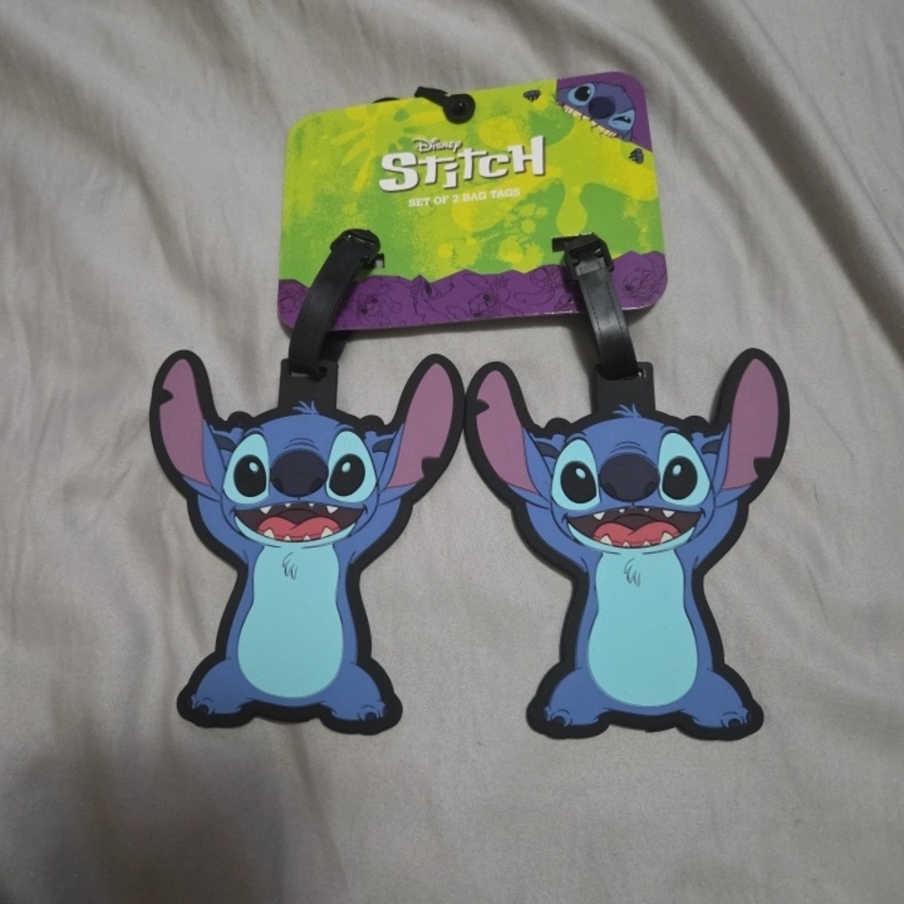 Disney Stitch Kids Bag Tags - Blue and Purple
